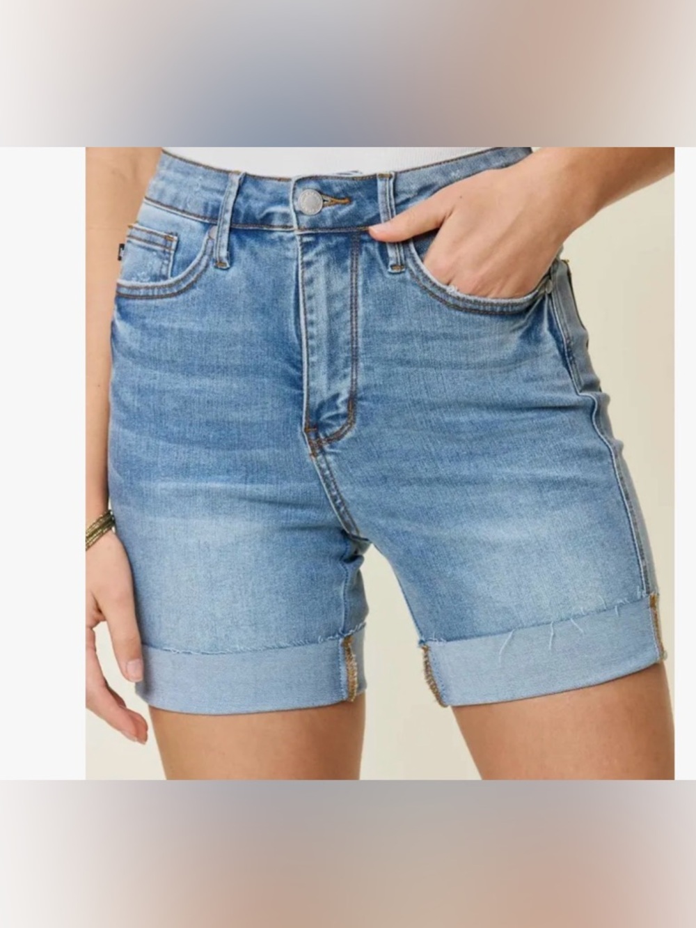 NWT Judy Blue High Waist Tummy Control Denim Shorts SZ S - Picture 8 of 8